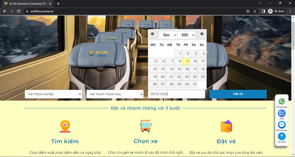 huong dan dat ve xe limousine ha noi thanh hoa tren desktop may tinh 1